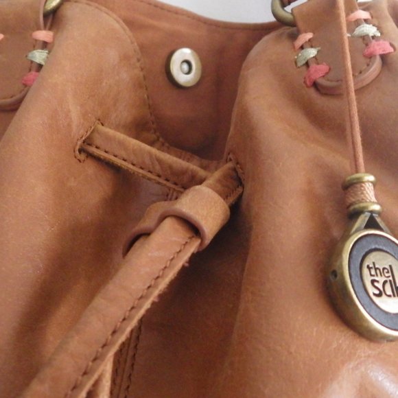 The SAK Leather Draw String Cross Body Shoulder Bag - Picture 8 of 12
